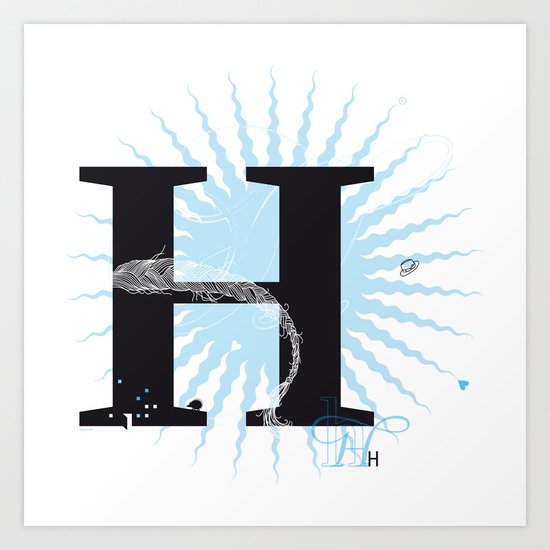 H like Heidi, Harry, Halloween… Art Print