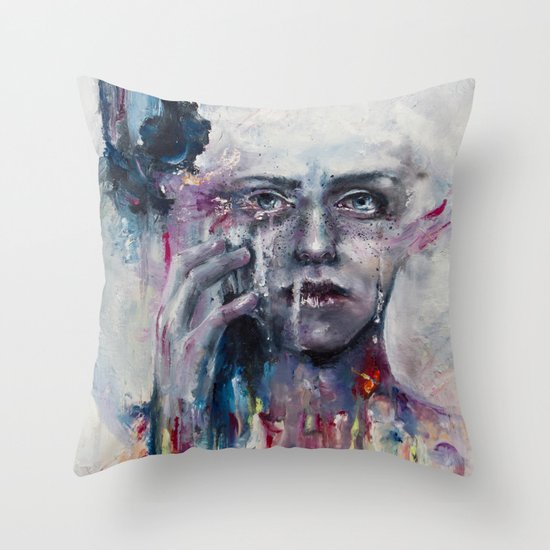 a hint of color Throw Pillow