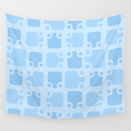 Mid Century Modern Abstract Pattern Baby Blue 3 Wall Tapestry