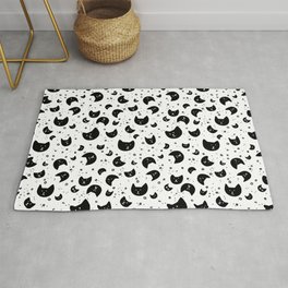 Cat heads floating on a white background Area & Throw Rug