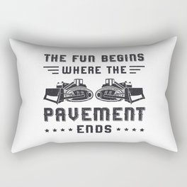 Construction Worker Bulldozer Pavement Ends Site Rectangular Pillow