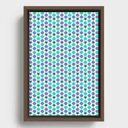 Seashell and Starfish Pattern Framed Canvas