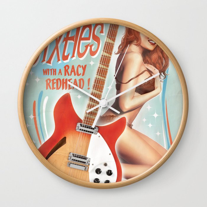 Guitar Girl 03 'Racy Redhead' Wall Clock
