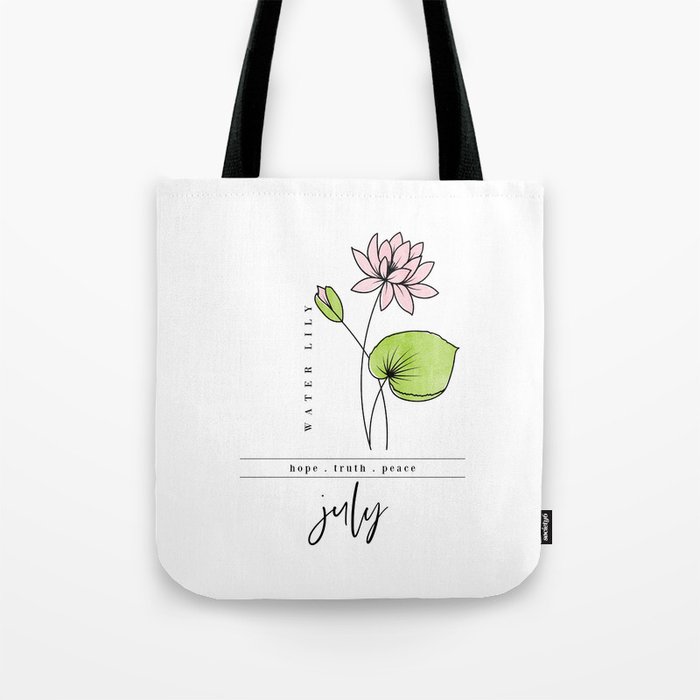 July Birth Flower | Water Lily Tote Bag