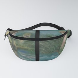Garden of Eden, Paradise, Philemon and Baucis female and male nude portrait painting mural by Yara Park Fanny Pack