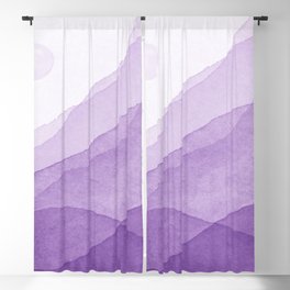 Purple Hills Modern Watercolor Abstract  Blackout Curtain