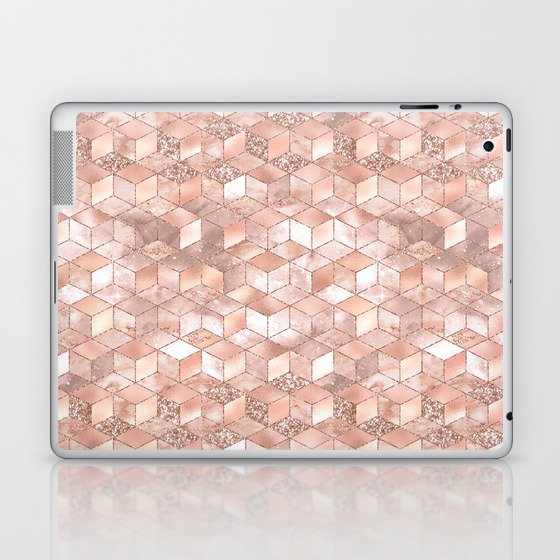 Luxury Rose Gold Geometric Pattern Laptop & iPad Skin