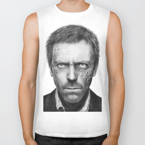 House MD Zombie Portrait Hugh Laurie Biker Tank