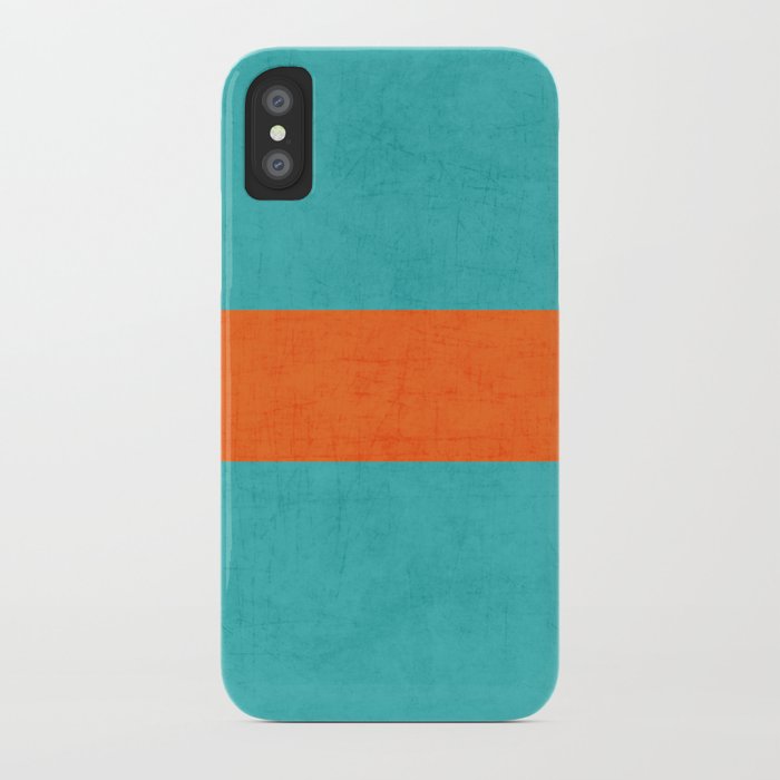 aqua and orange classic iPhone Case