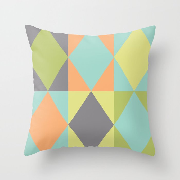 Diamond shapes in modern pastel colors Throw Pillow