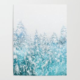 Snowy Pines Poster