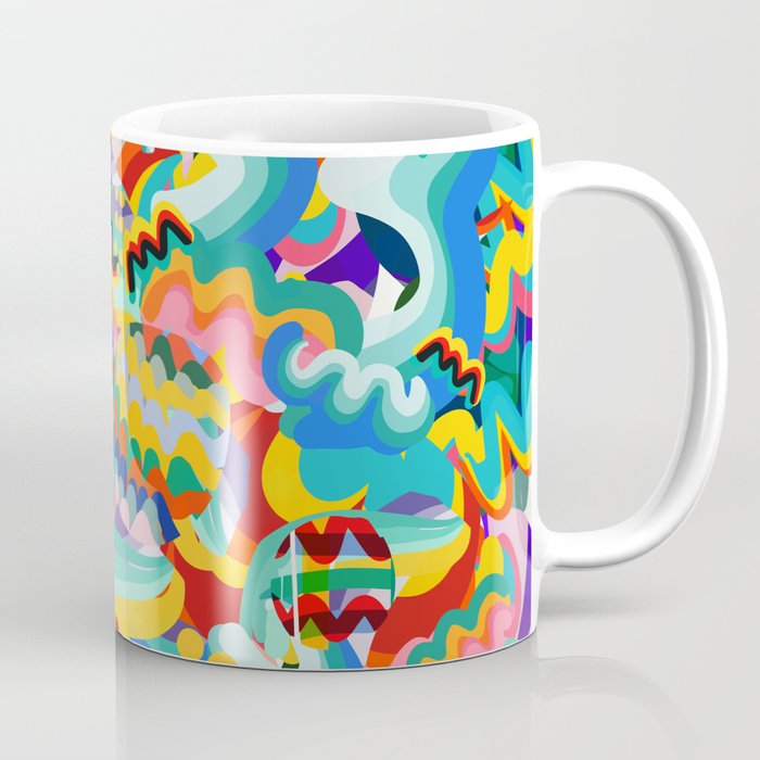 Colorful Abstract Graffiti Pop Art Pattern Design by Emmanuel Signorino  Coffee Mug