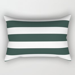Dark Green & White Stripes Rectangular Pillow