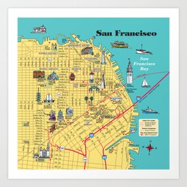 San Francisco map Art Print