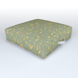 small green and yellow leaves on sage  Outdoor Floor Cushion