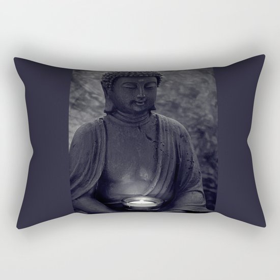 Buddha in the dark Rectangular Pillow