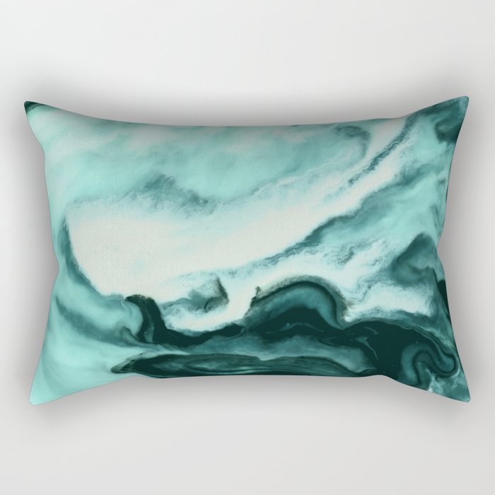 Abstract marbling mint Rectangular Pillow