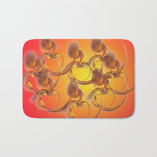 golden hearts Bath Mat