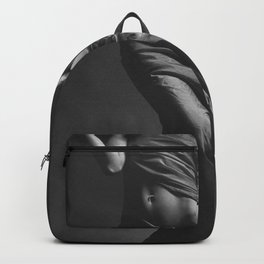 Figurative female form portrait black and white photograph / photography Backpack