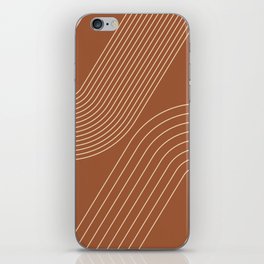 Geometric Lines Pattern 7 in Terracotta Beige (Rainbow Abstract) iPhone Skin