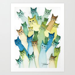 Lacomb Whimsical Cats Art Print