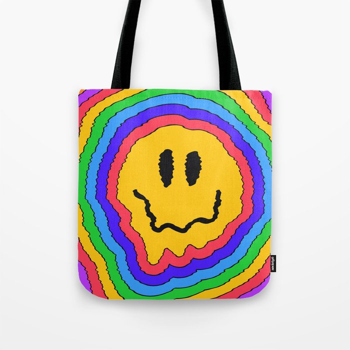  Trippy Smiley Face Tote Bag