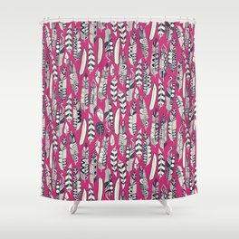 joyful feathers pink Shower Curtain