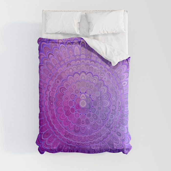 Mandala Flower in Violet Tones Comforter