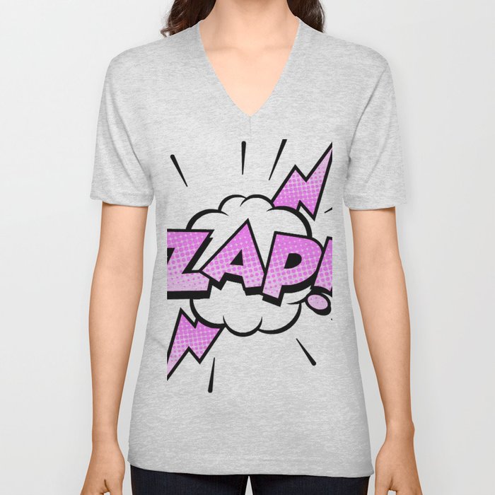 Zap Typography! V Neck T Shirt