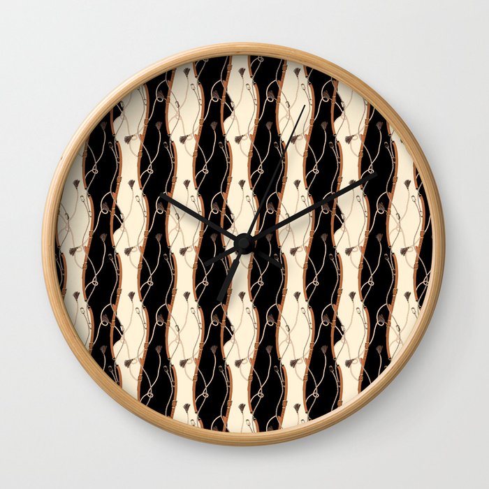 Equestrian Cream Black with Chains Wall Clock