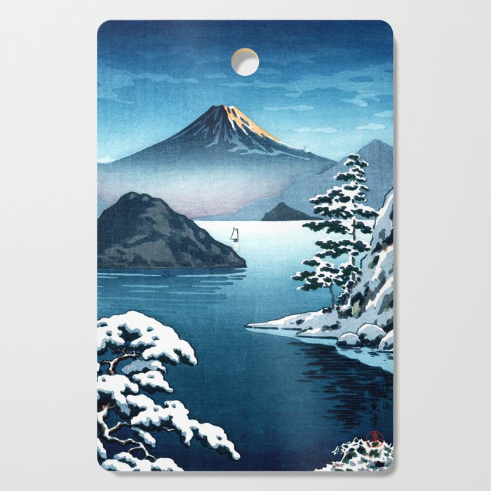 Fuji from Mitsuhama-mito in Snow by Tsuchiya Koitsu Cutting Board
