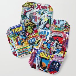 Assorted title comic cover books Coaster