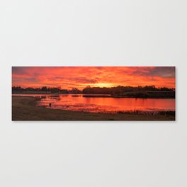 Lake Bentonville Stunning Sunrise Panorama Canvas Print