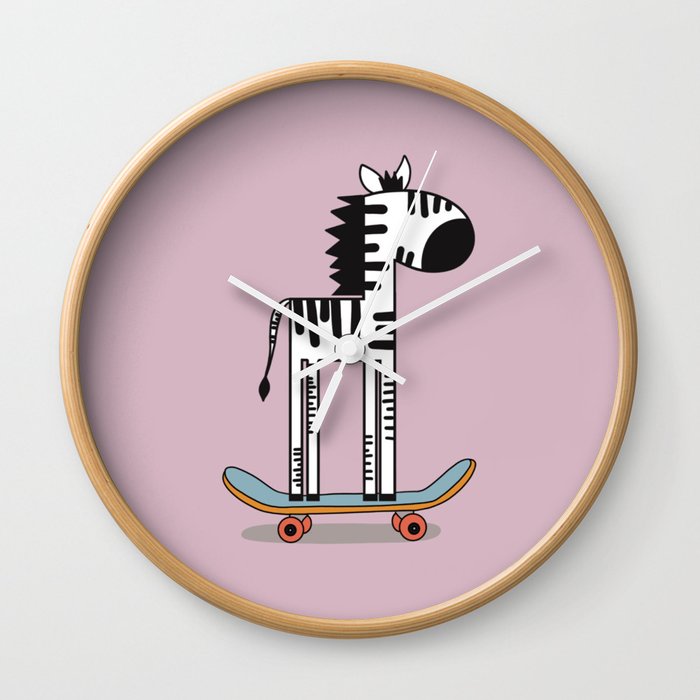 Skateboard Safari Wall Clock