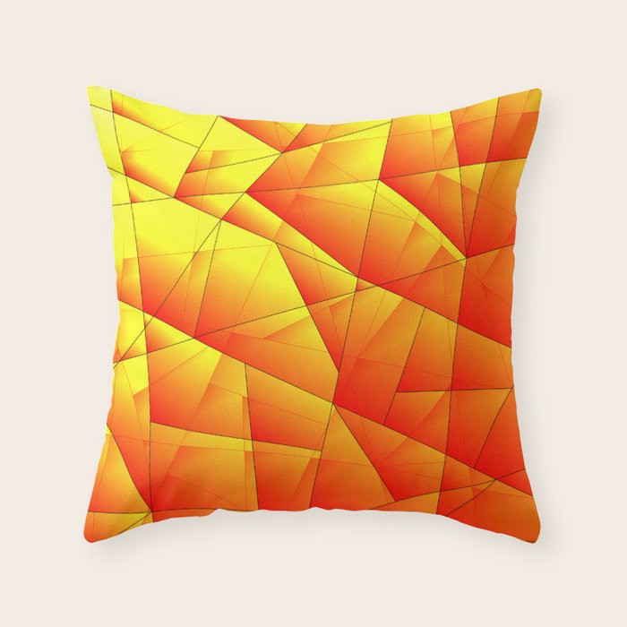 Bright Pattern Of Red And Yellow Triangles And Irregularly Shaped