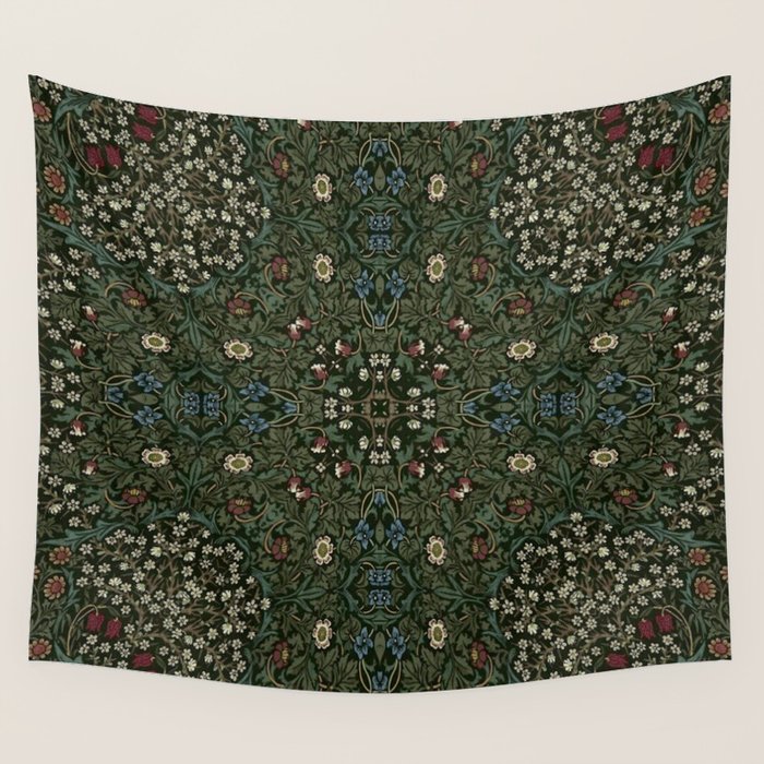 Dark hot sale floral tapestry