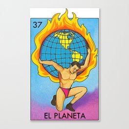 Loteria Mexican Bingo Planet Earth Canvas Print