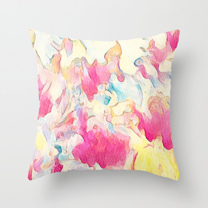 Pink Baby Pastel Colors Abstract Throw Pillow
