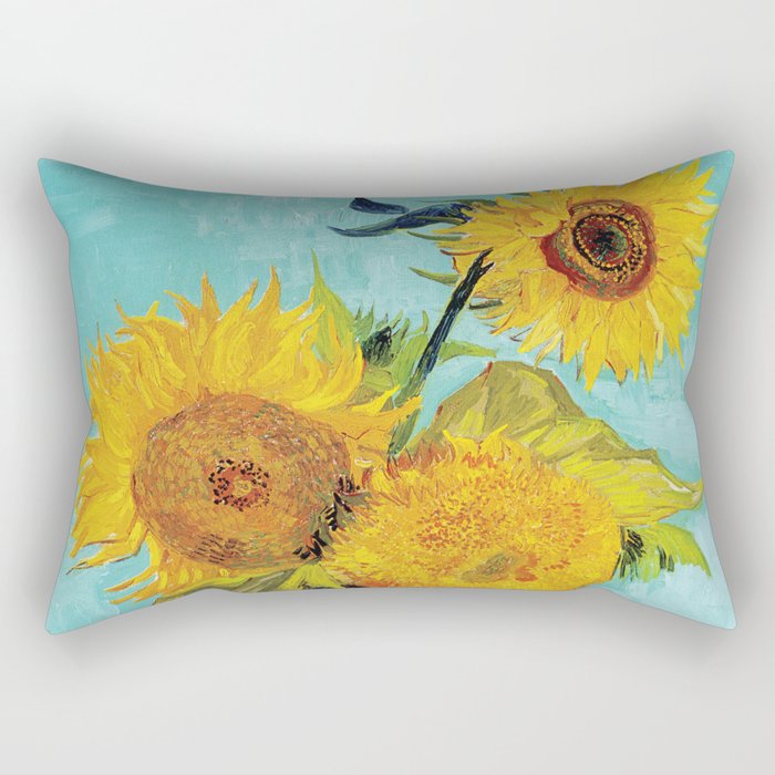 Vincent van Gogh - Three Sunflowers Rectangular Pillow