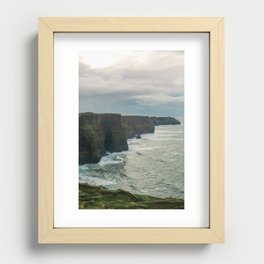 Rain at The Cliffs of Moher, Ireland Recessed Framed Print