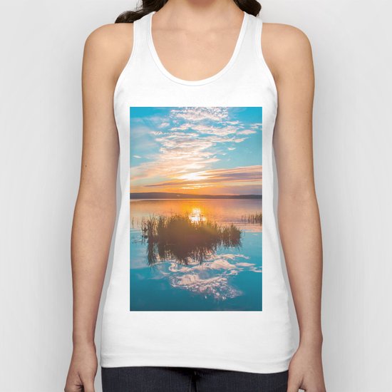 River sunset Unisex Tank Top