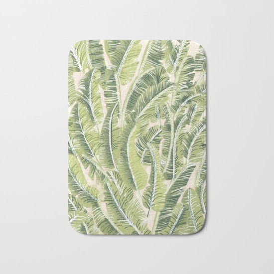 Banana Leaf Pattern Bath Mat
