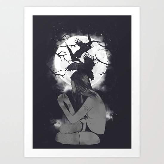 Raven-Haired Art Print
