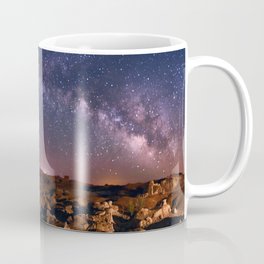 Bisti Badlands Night Sky - Hoodoos Under New Mexico Starry Night  Coffee Mug