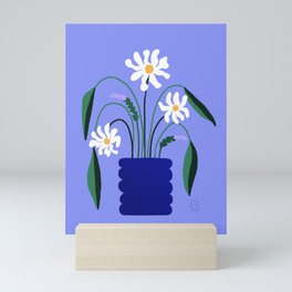 Purple Daisy Plant Mini Art Print