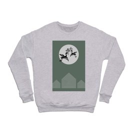 Urban Love Birds - Mid Century Modern Geometry Green Crewneck Sweatshirt
