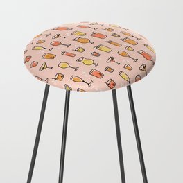 Cheers! | Cocktail Pattern | Rosé |  Counter Stool