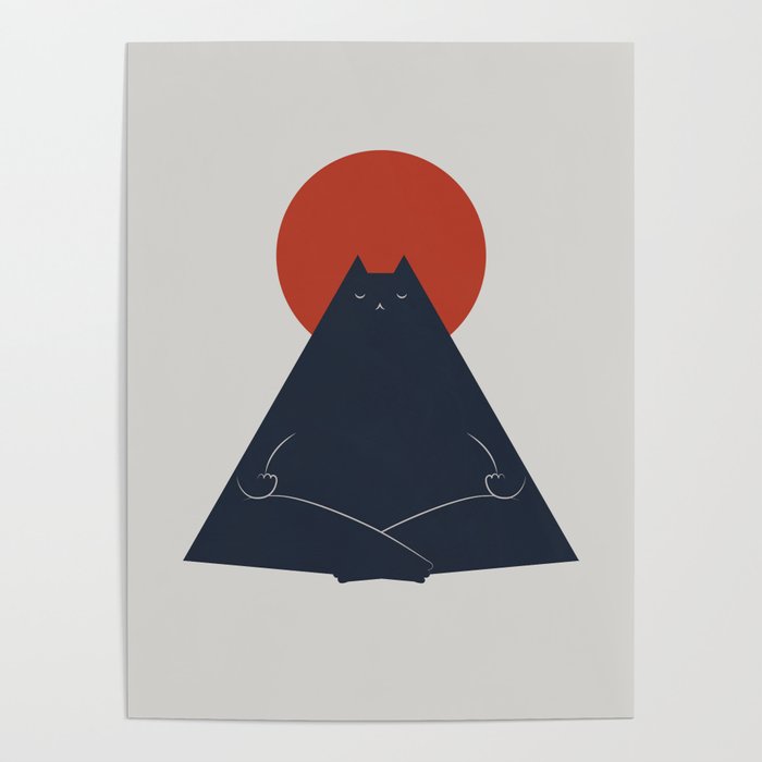 Cat Landscape 63: Meow-ditation Poster