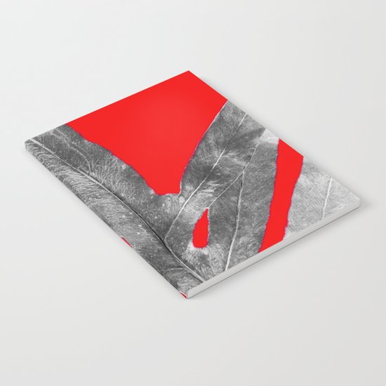 Green Fern on Red Inverted Notebook