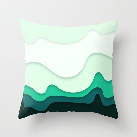 Pastel Waves Throw Pillow